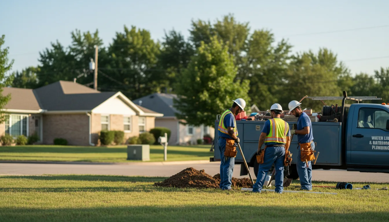 Residential water line and bathroom plumbing service in Woodlawn, TX